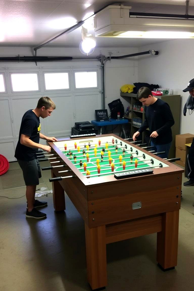 Foosball Fun Zone - 24 Garage Game Room Ideas