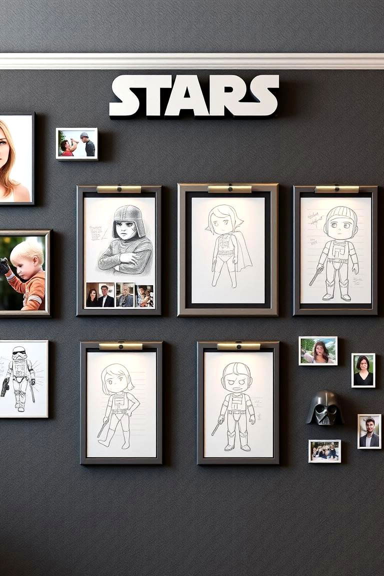 Force Inspired Memory Wall - 24 Star Wars Nursery Ideas