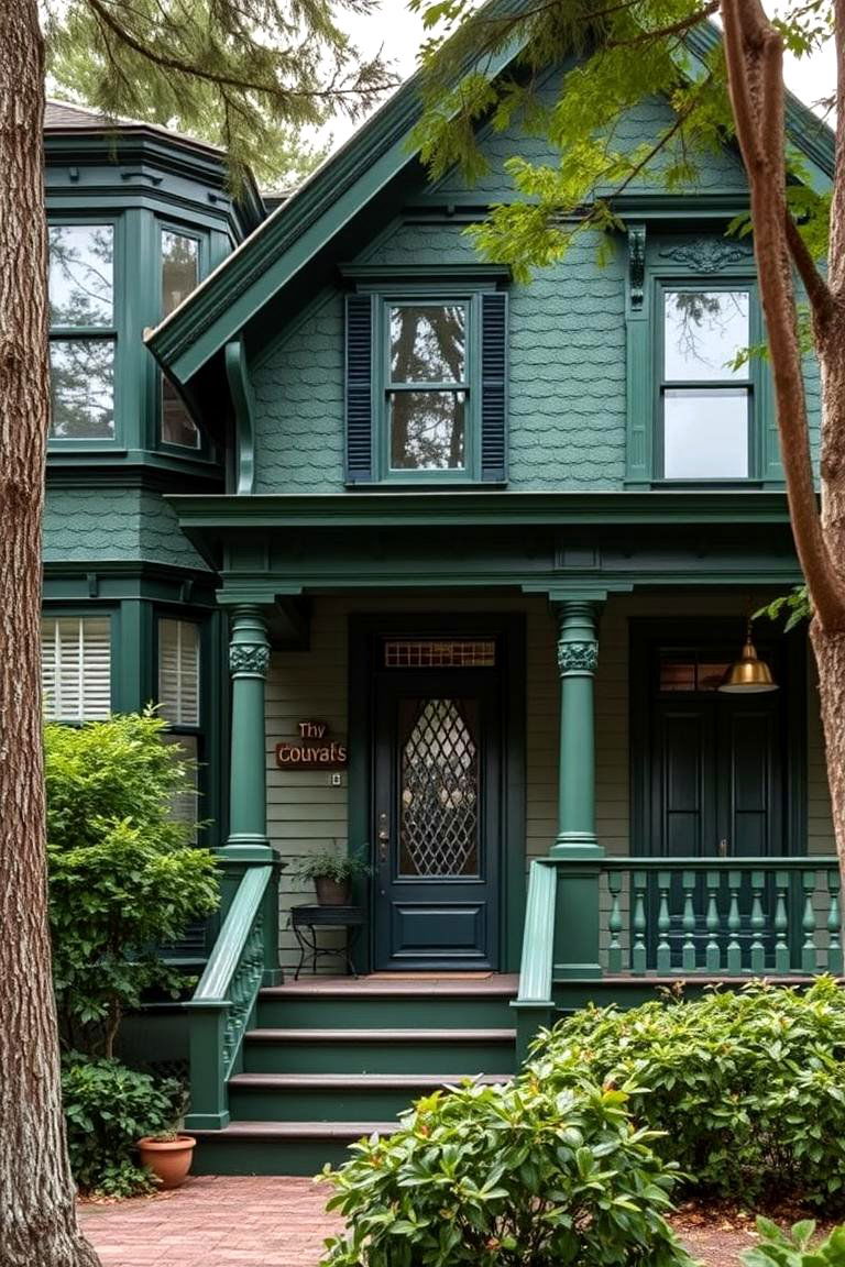 Forest Finesse - 24 Green Victorian House Colors