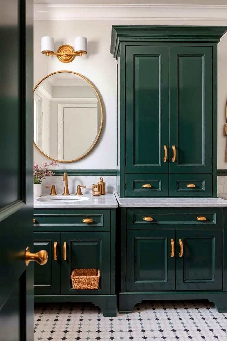 Forest Green Bathroom Cabinets for a Rich Look - 24 Forest Green Bathroom Ideas