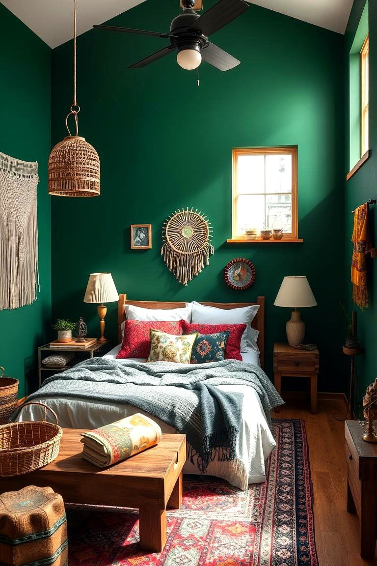 Forest Green Boho Chic Vibes - 24 Forest Green Bedroom Ideas