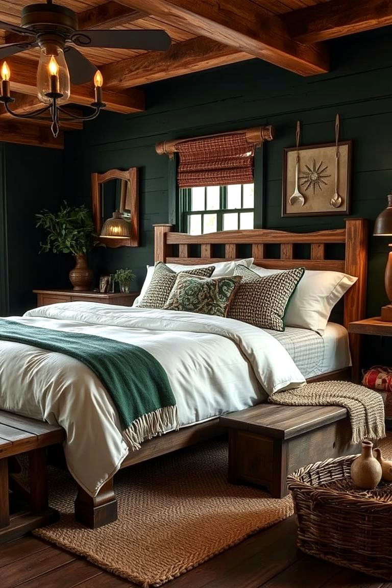Forest Green Rustic Charm - 24 Forest Green Bedroom Ideas