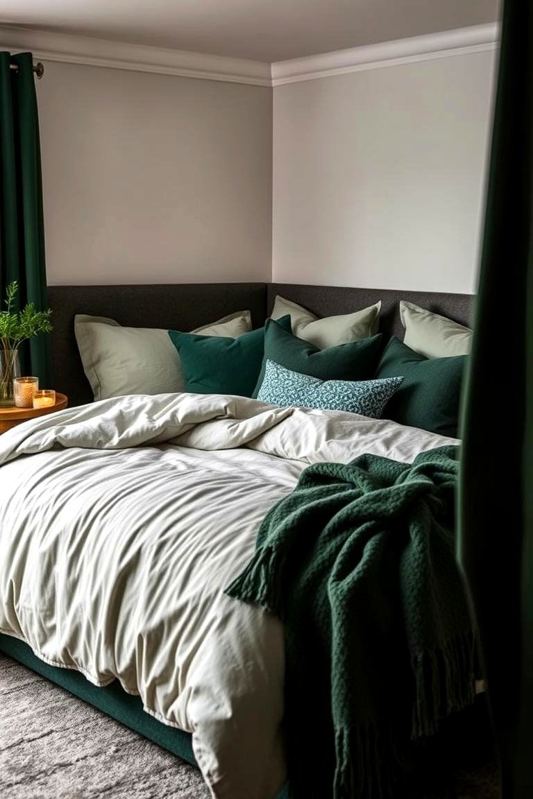 Forest Green Textiles and Cozy Bedding - 24 Forest Green Bedroom Ideas