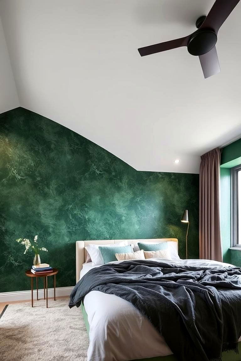 Forest Green Textured Walls - 24 Forest Green Bedroom Ideas