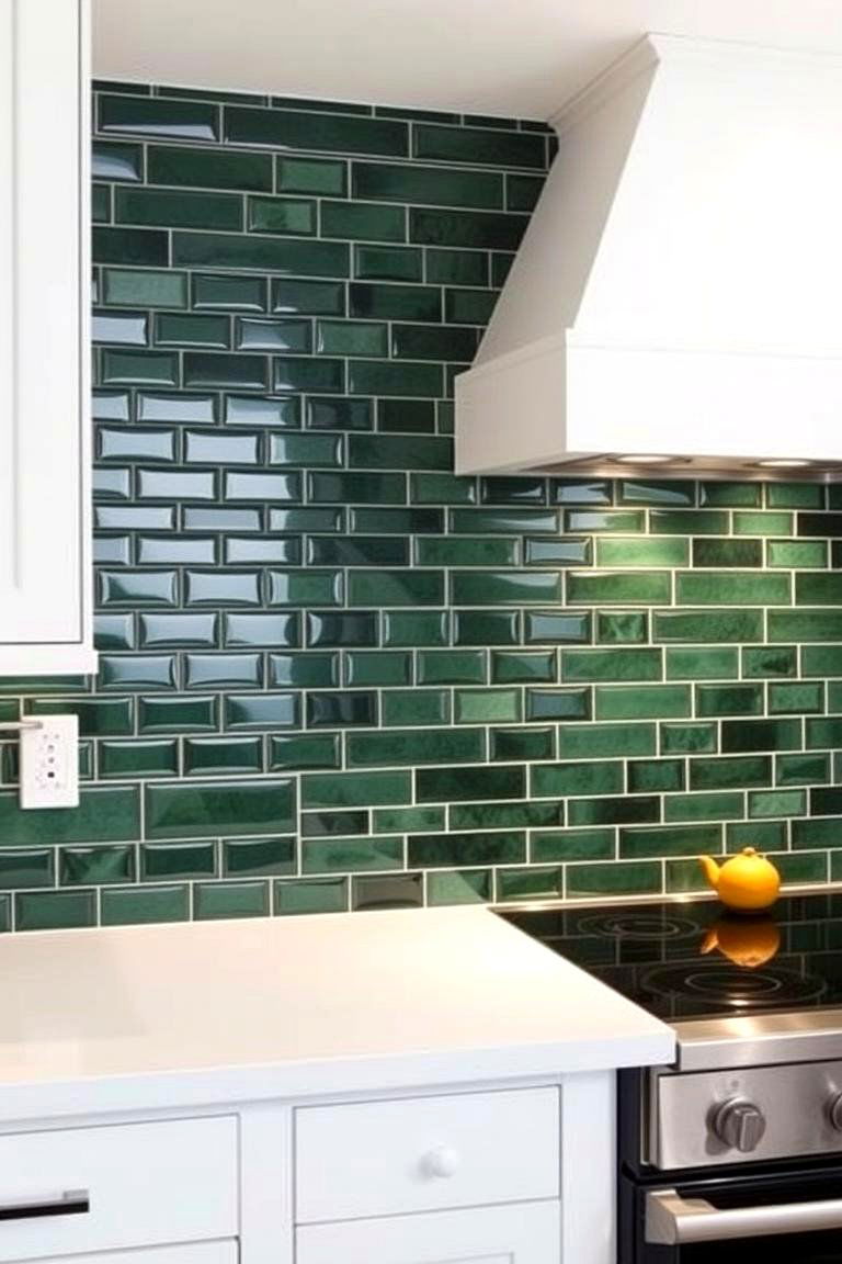 Forest Green Tile Backsplash - 24 Forest Green Kitchen Ideas