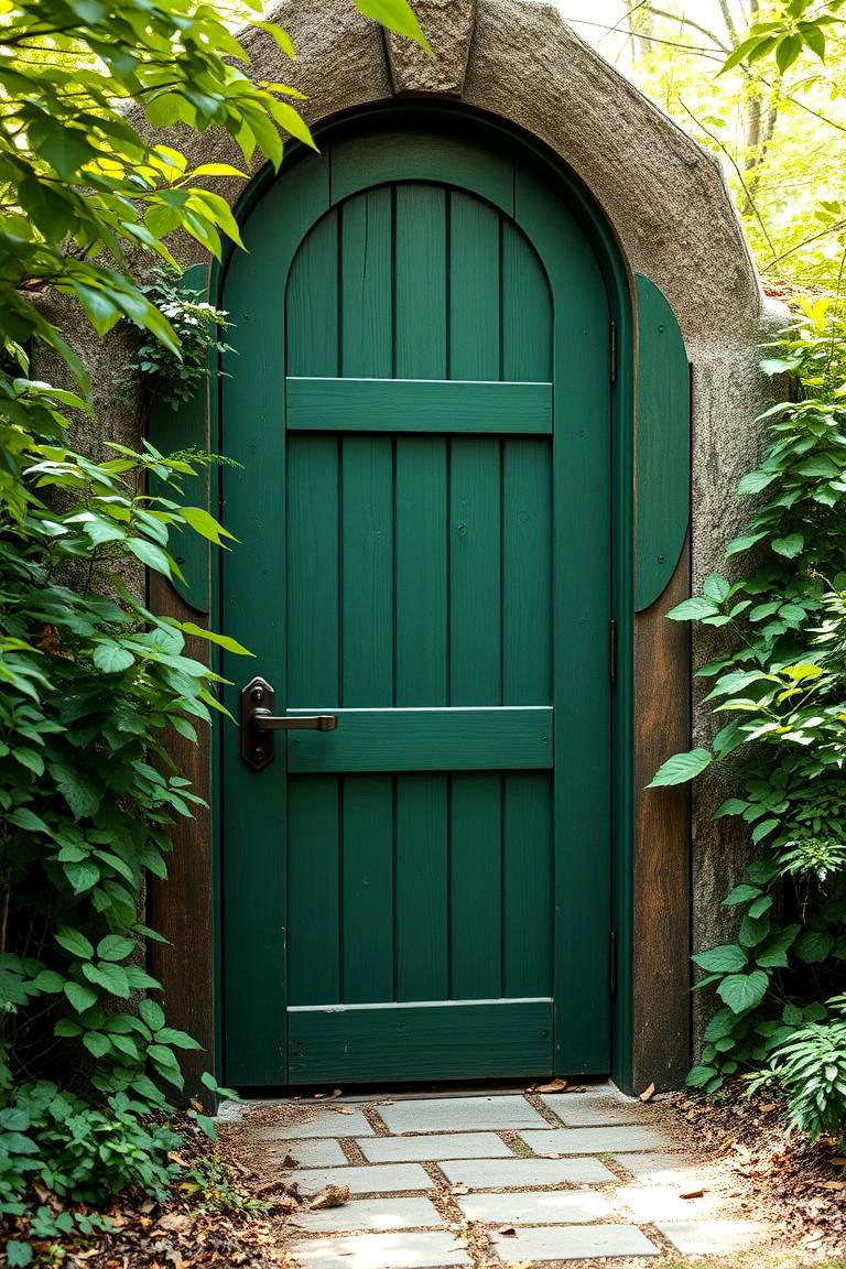 Forest Green Tranquility - 24 Cedar Front Door Colors Ideas
