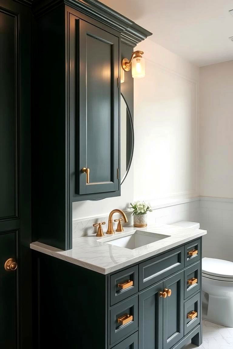 Forest Green Vanity Unit - 24 Green Bathroom Ideas