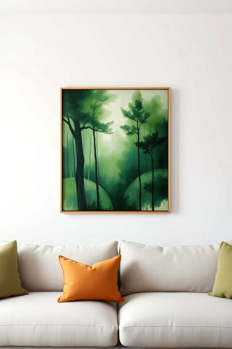 Forest Green Wall Art - 24 Forest Green Living Room Ideas