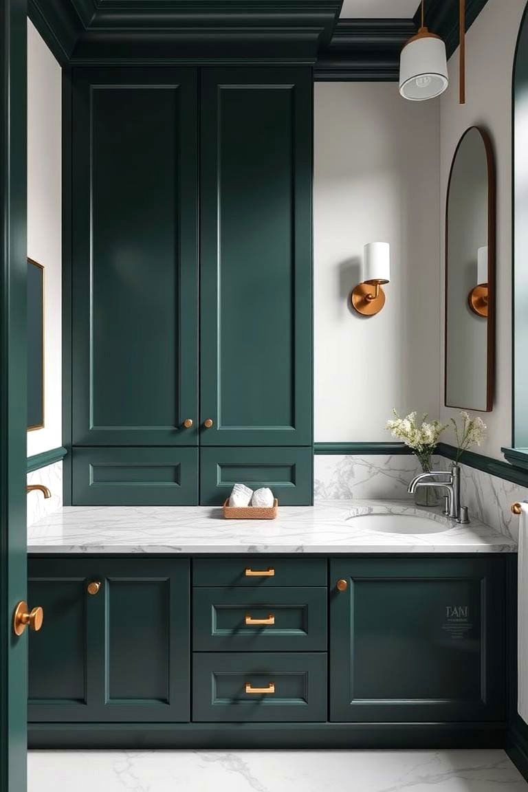 Forest Green and Marble for a Luxurious Twist - 24 Forest Green Bathroom Ideas