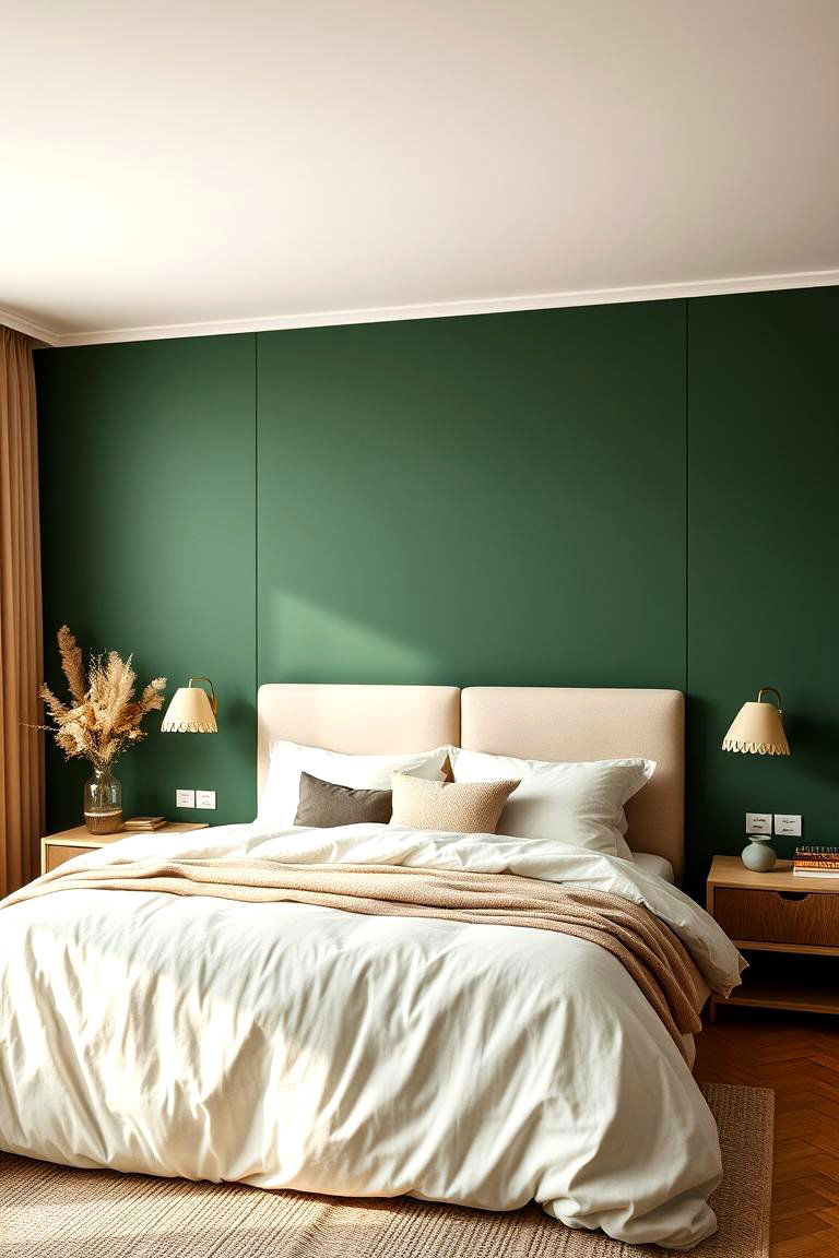 Forest Green and Neutral Combinations - 24 Forest Green Bedroom Ideas