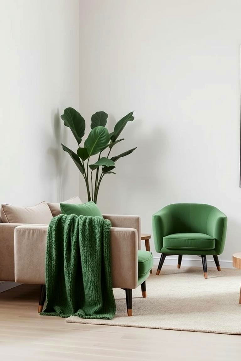 Forest Green in Modern Minimalism - 24 Forest Green Living Room Ideas