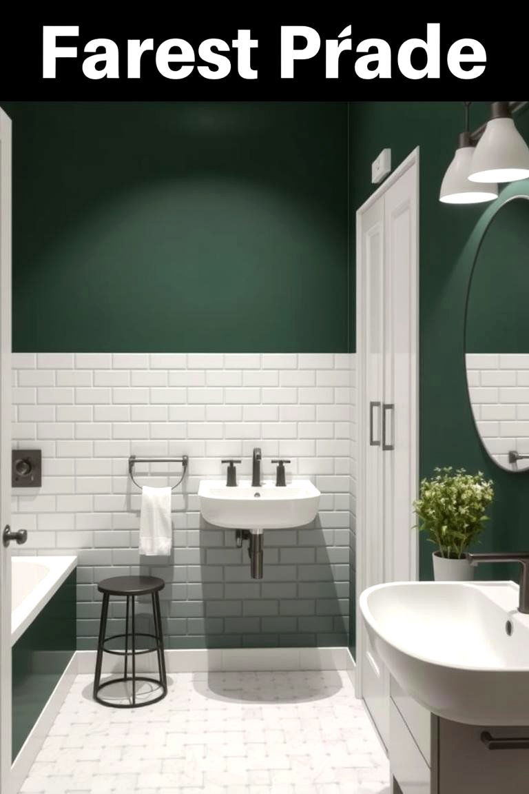 Forest Green with White Accents for a Classic Look - 24 Forest Green Bathroom Ideas
