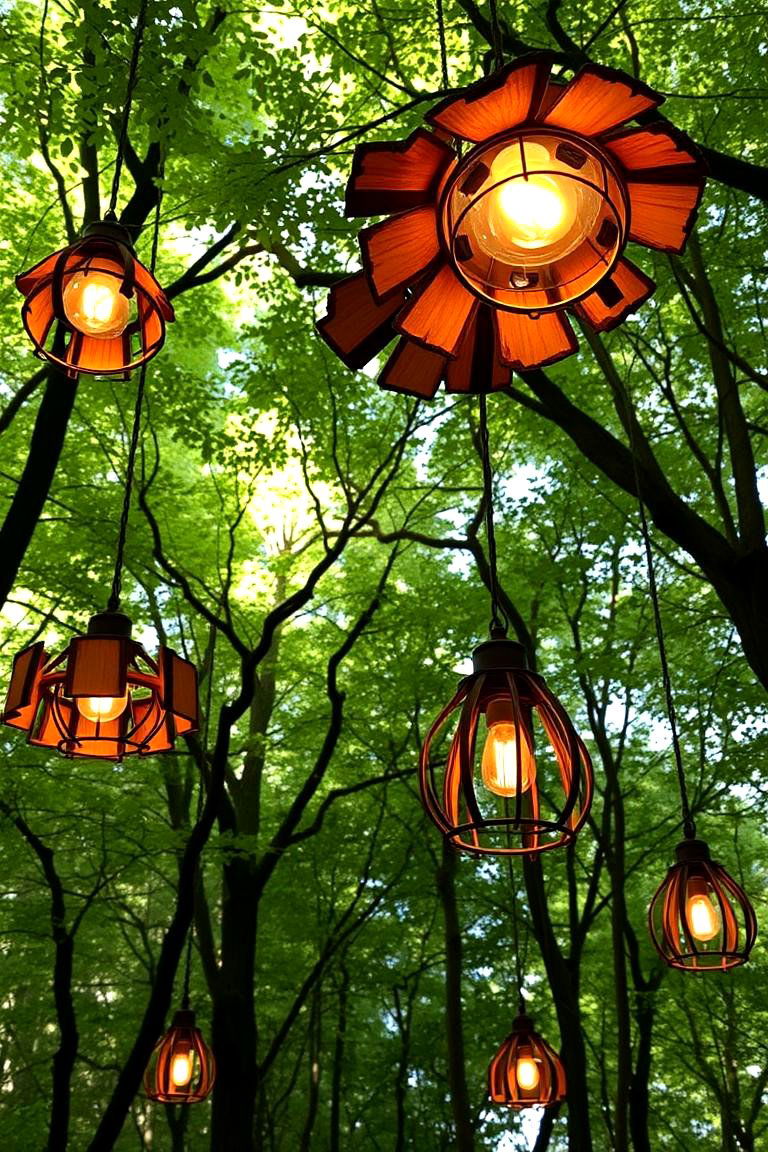 Forest Inspired Lighting Fixtures - 24 Hunting Bedroom Ideas