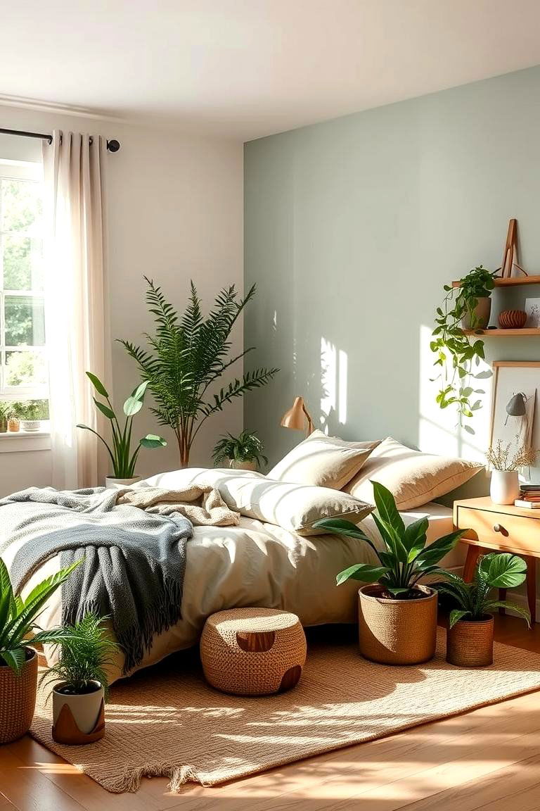 Forest Inspired Retreat - 24 Green and Grey Bedroom Ideas