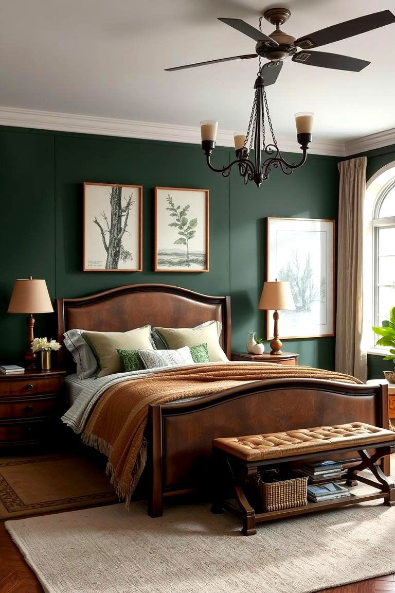 Forest Inspired Sophistication - 24 Green and Brown Bedroom Ideas