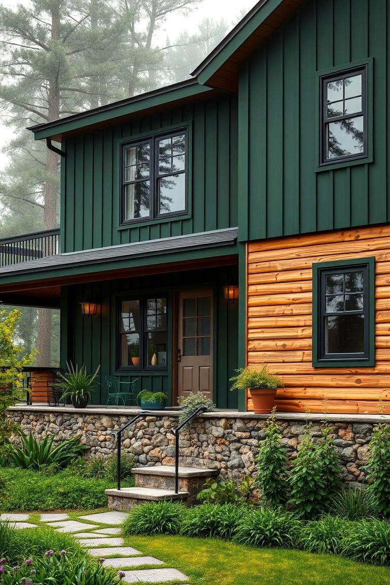 Forest Moss Green Deep Natural Tone - 24 Green Exterior House Paint Ideas