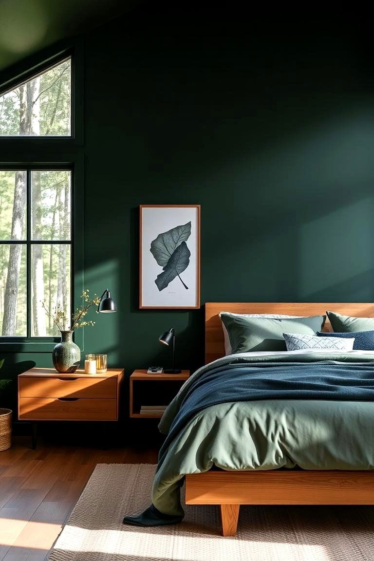 Forest Retreat Haven - 24 blue and green bedroom ideas