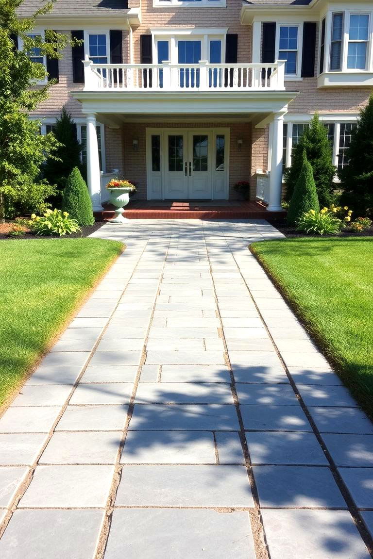 Formal Cut Stone Walkway - 24 Rock Walkway Ideas