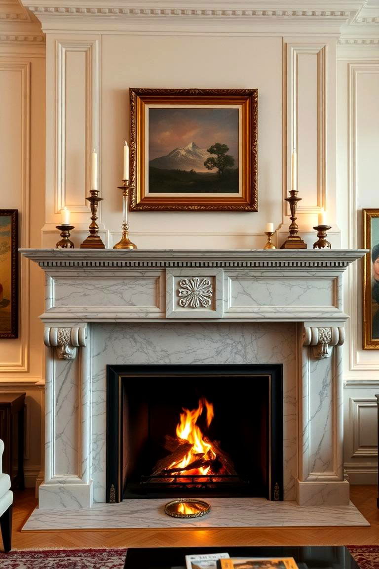 Formal Fireplace Mantel - 24 Formal Living Room Ideas