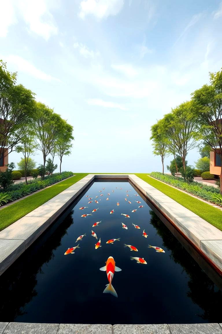 Formal Rectangular Koi Pond - 24 Koi Pond Ideas