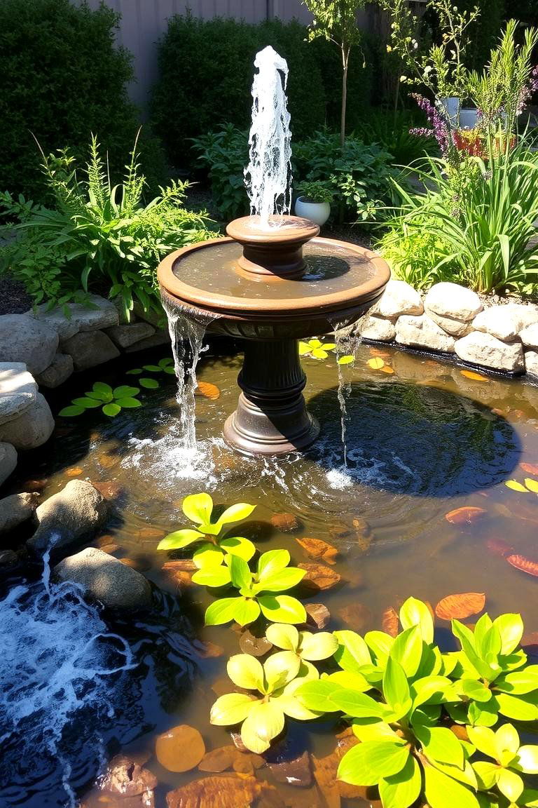 Fountain Pond Combo - 24 Backyard Fountain Ideas
