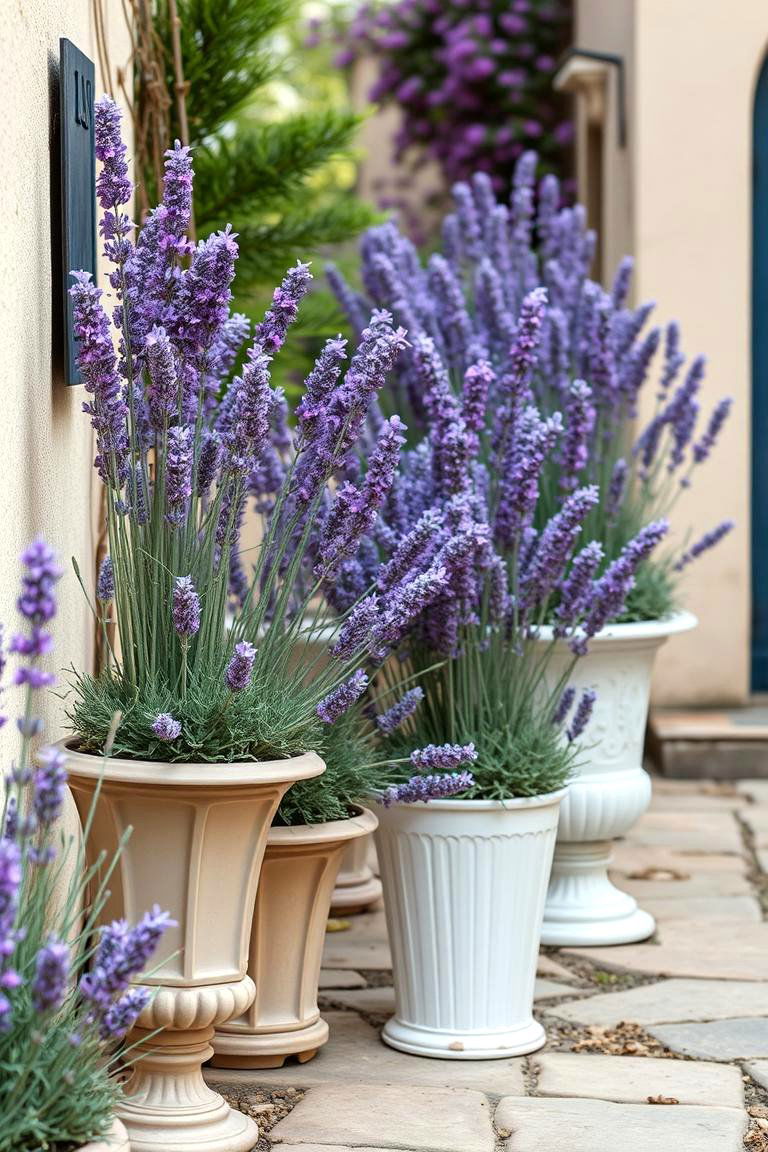 Fragrant Lavender Lane - 24 Corner Garden Ideas With Pots