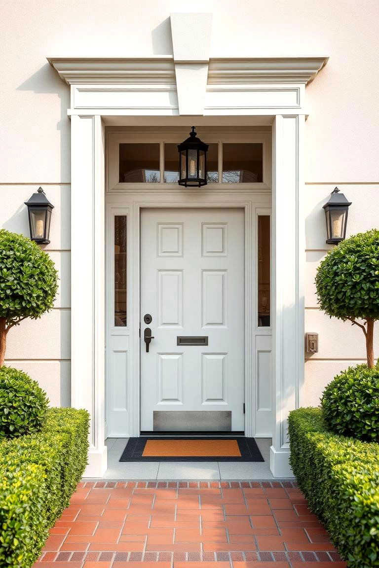 Framed Entrance Accents - 24 Front Yard Boxwood Designs