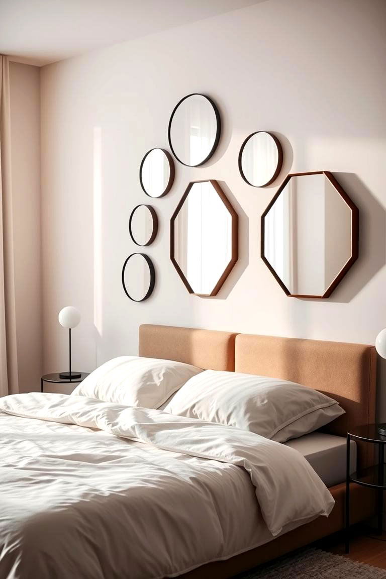 Framed Mirrors in Unique Shapes - 24 Bedroom Wall Decor Ideas