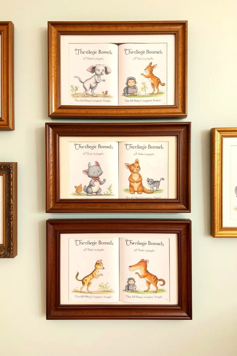 Framed Vintage Childrens Book Illustrations - 24 Vintage Nursery Ideas