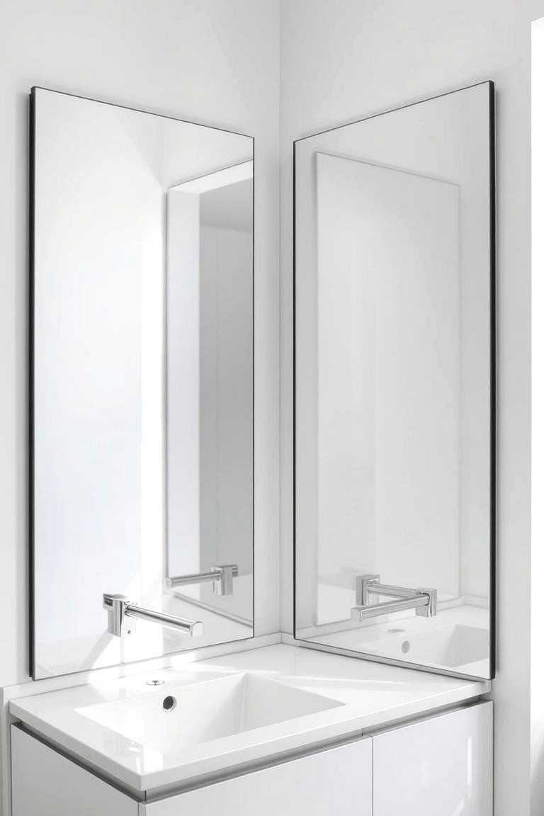 Frameless Glass Mirrors - 24 Elegant Bathroom Decor Ideas