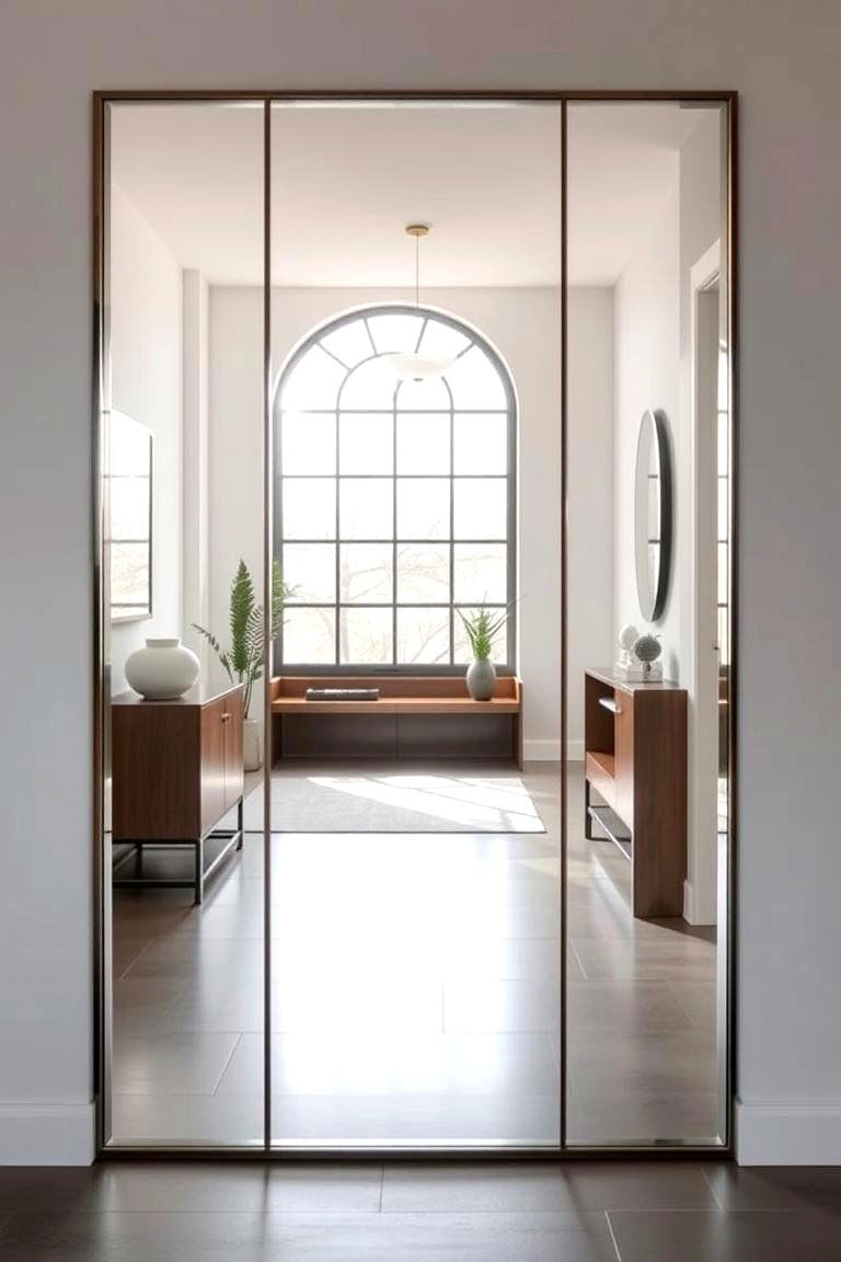 Frameless Minimalism - 24 Entryway Mirror Ideas