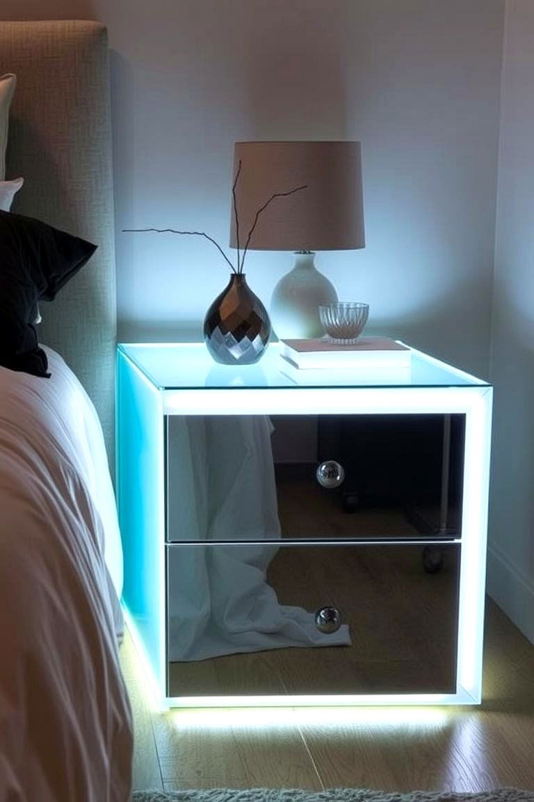 Frameless Mirror for a Sleek Look - 24 Mirror Behind Nightstand Design Ideas
