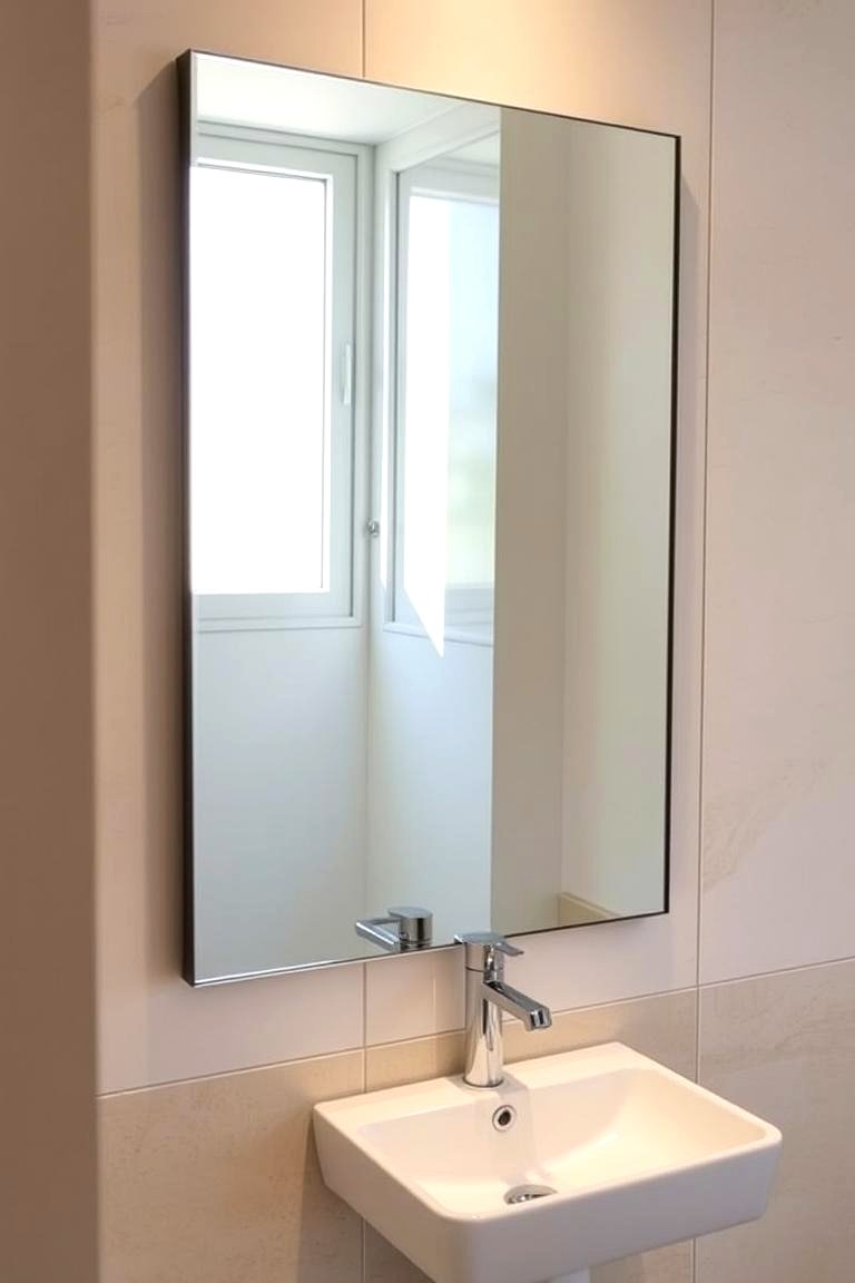 Frameless Mirrors for Sleek Simplicity - 24 Bathroom Mirror Ideas