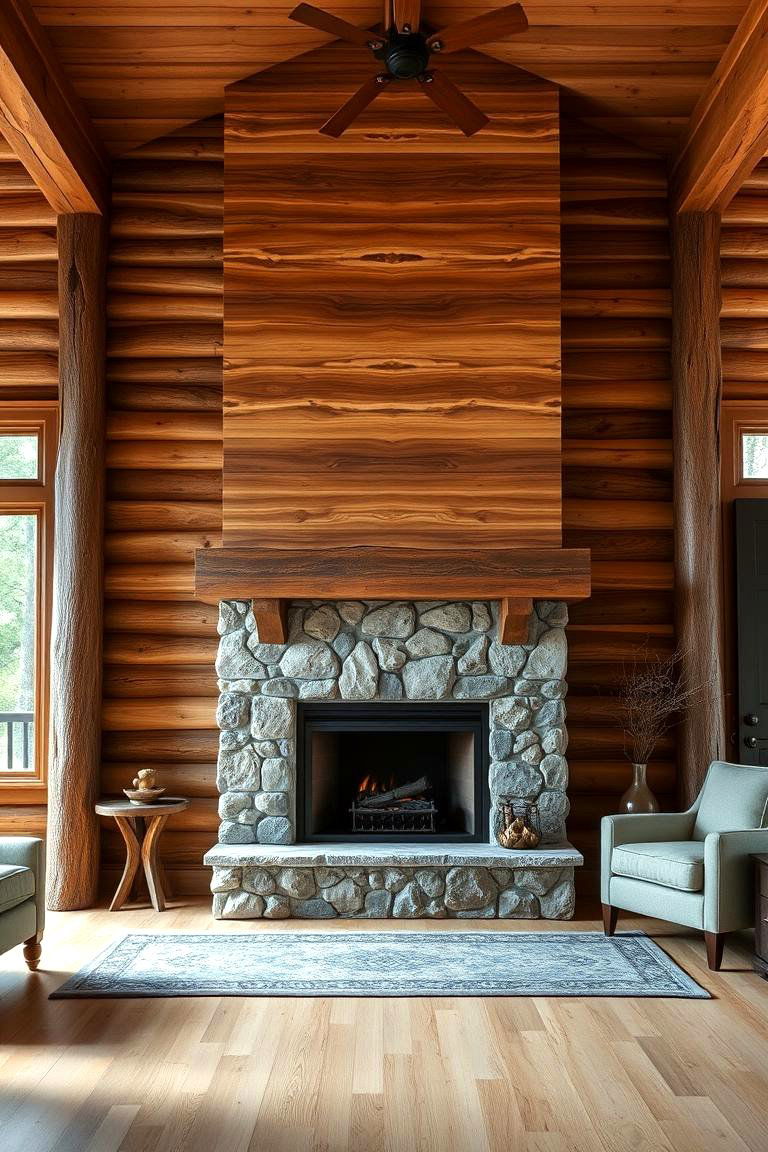 Framing a Fireplace with Wood - 24 Wood Accent Wall Ideas