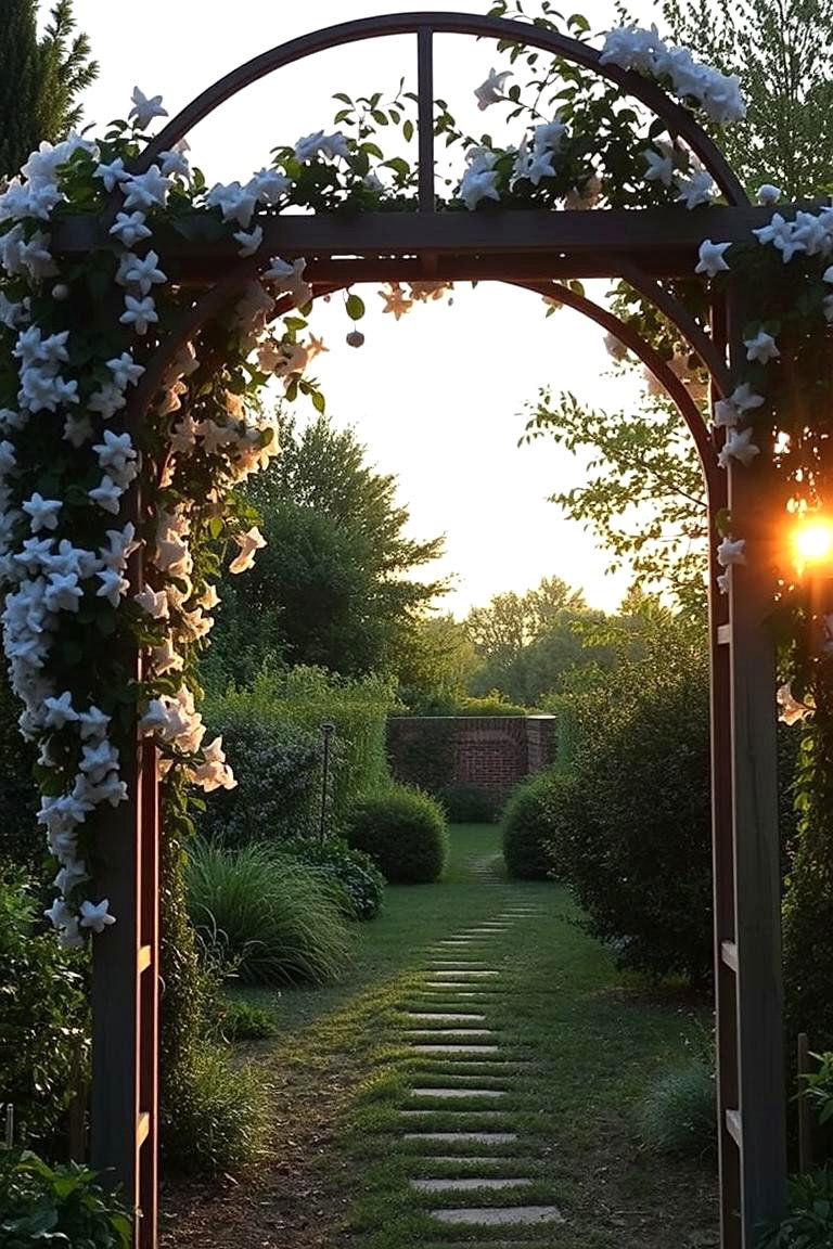 Freestanding Arch Trellis - 24 Garden Trellis Ideas