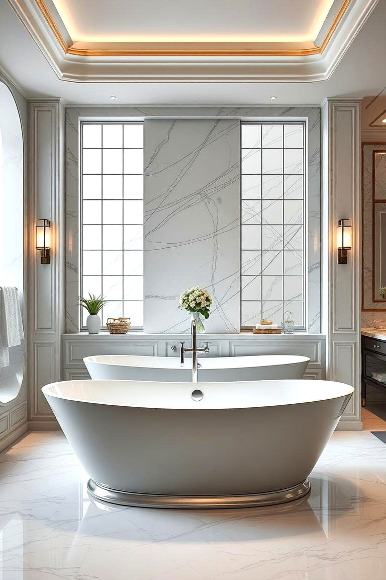 Freestanding Bathtub Focal Point - 24 Large Bathroom Ideas
