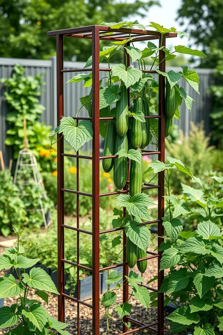 Freestanding Metal Trellis for Cucumbers - 24 Cucumber Trellis Ideas