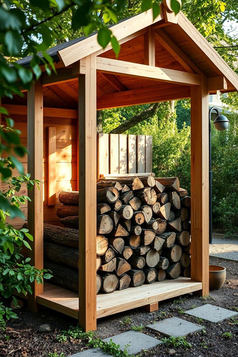 Freestanding Open Air Wood Shed - 24 wood shed ideas