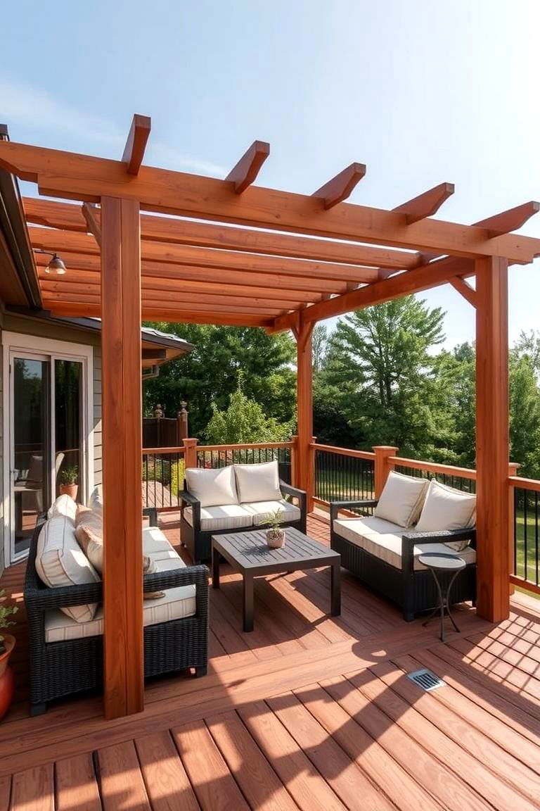 Freestanding Shade Structure - 24 Partially Covered Deck Ideas