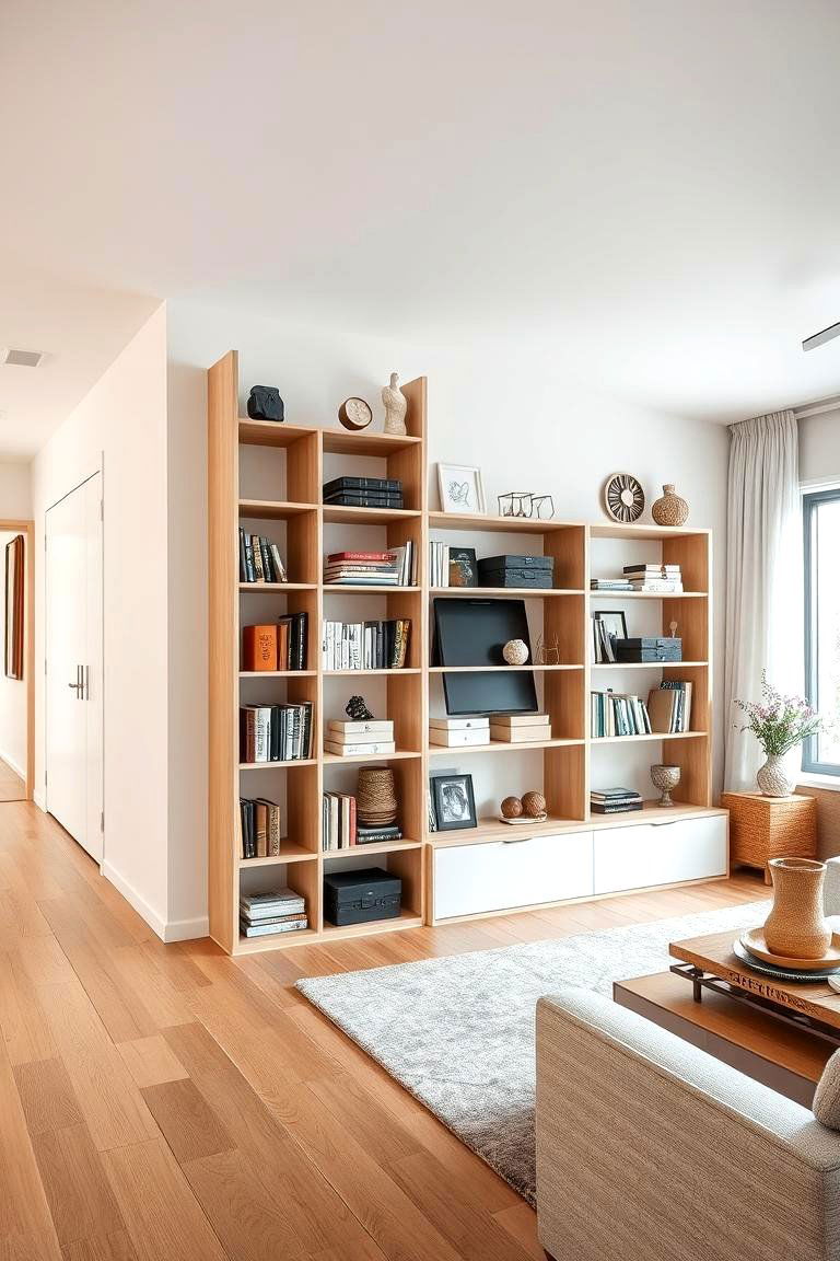 Freestanding Shelving Units for Versatility - 24 Living Room Shelf Ideas