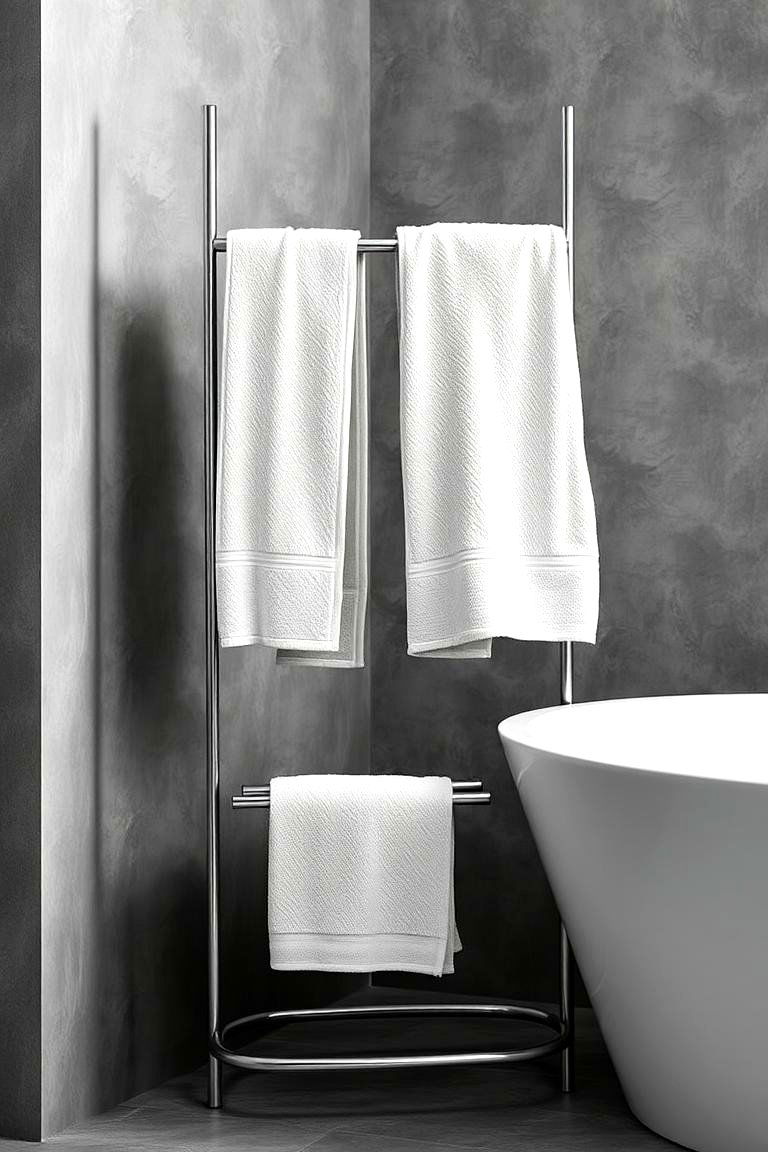Freestanding Towel Stand - 24 Bathroom Towel Rack Ideas