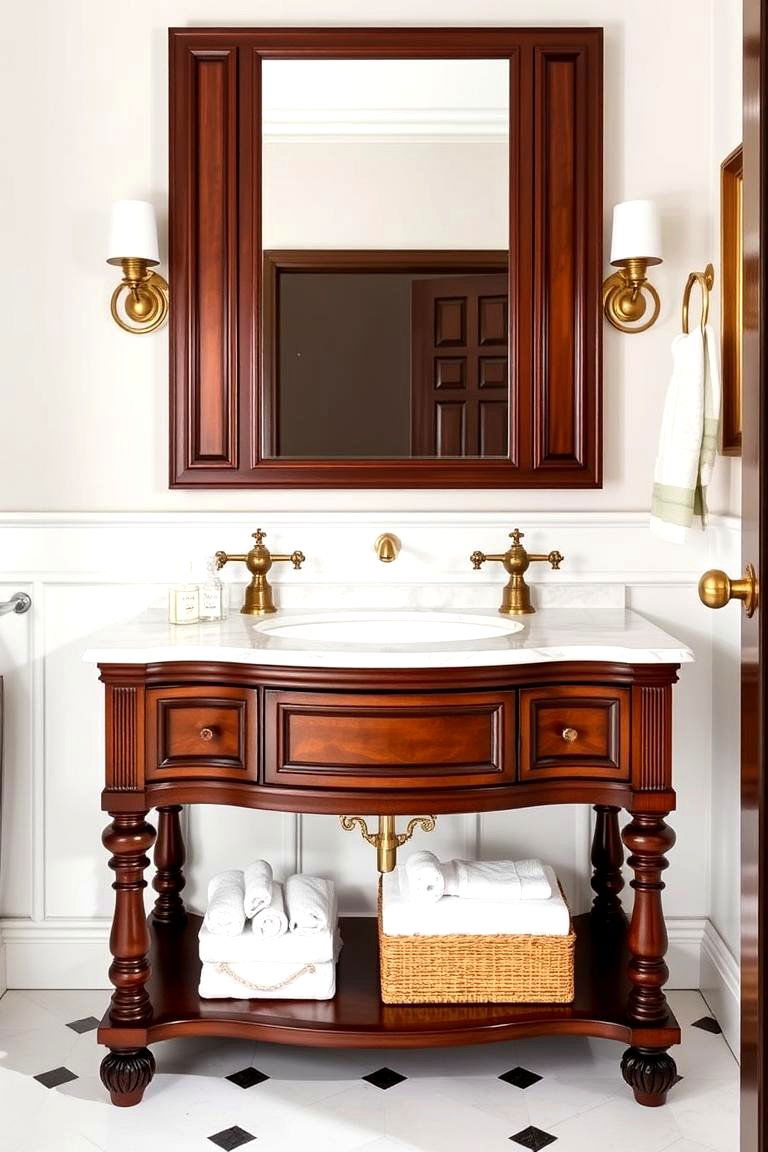 Freestanding Vanity with Legs - 24 Wood Bathroom Vanity Ideas