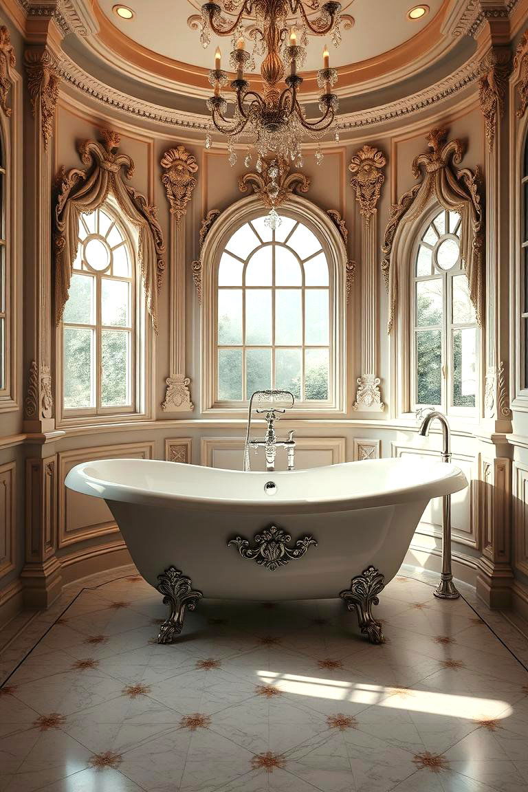 Freestanding Victorian Bathtub Statement - 24 Victorian Bathroom Ideas
