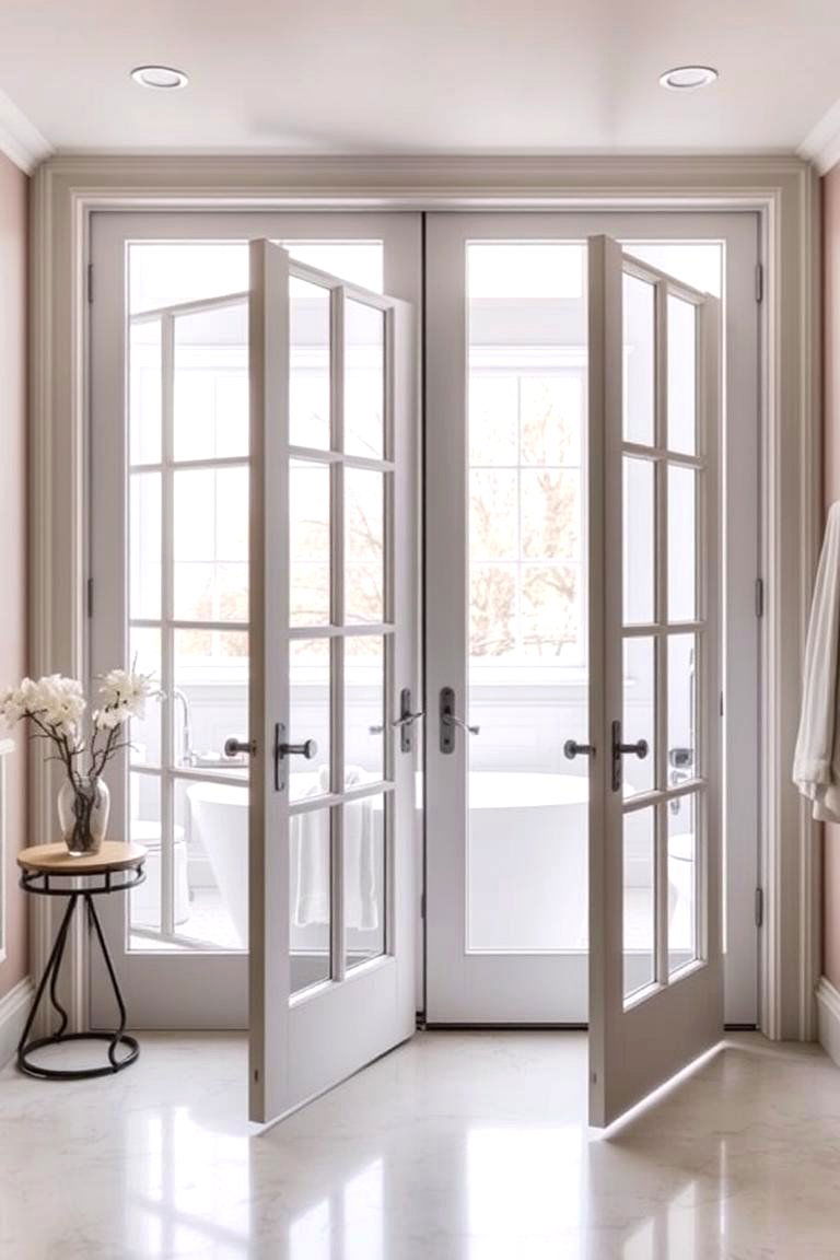 French Door for a Light and Airy Feel - 24 Bathroom Door Ideas