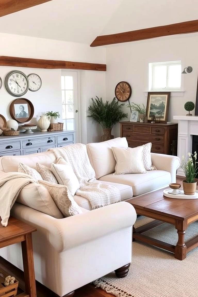 Fresh Farmhouse Flair - 24 Cream Couch Living Room Ideas