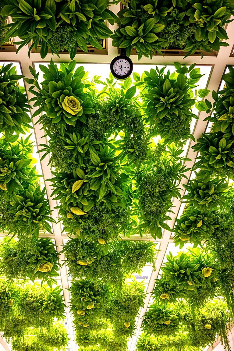 Fresh Foliage Panel Ceiling - 24 Green Ceiling Ideas