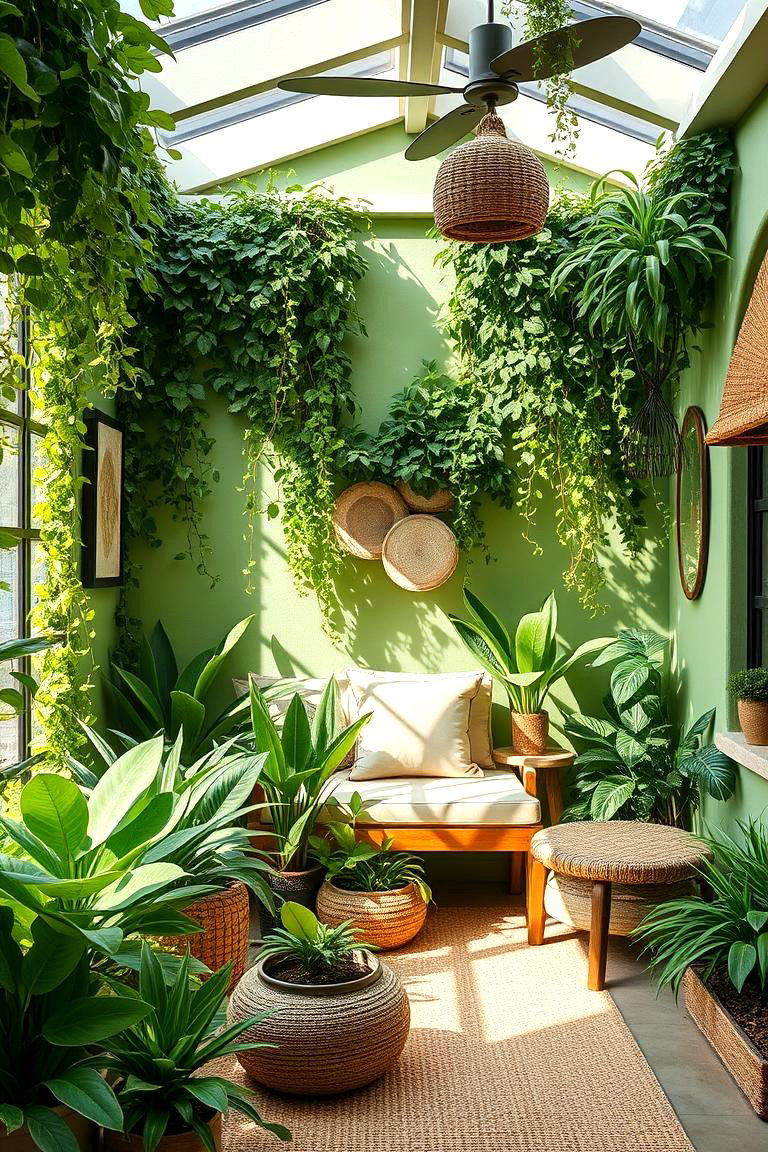 Fresh Green Oasis - 24 Sunroom Color Ideas