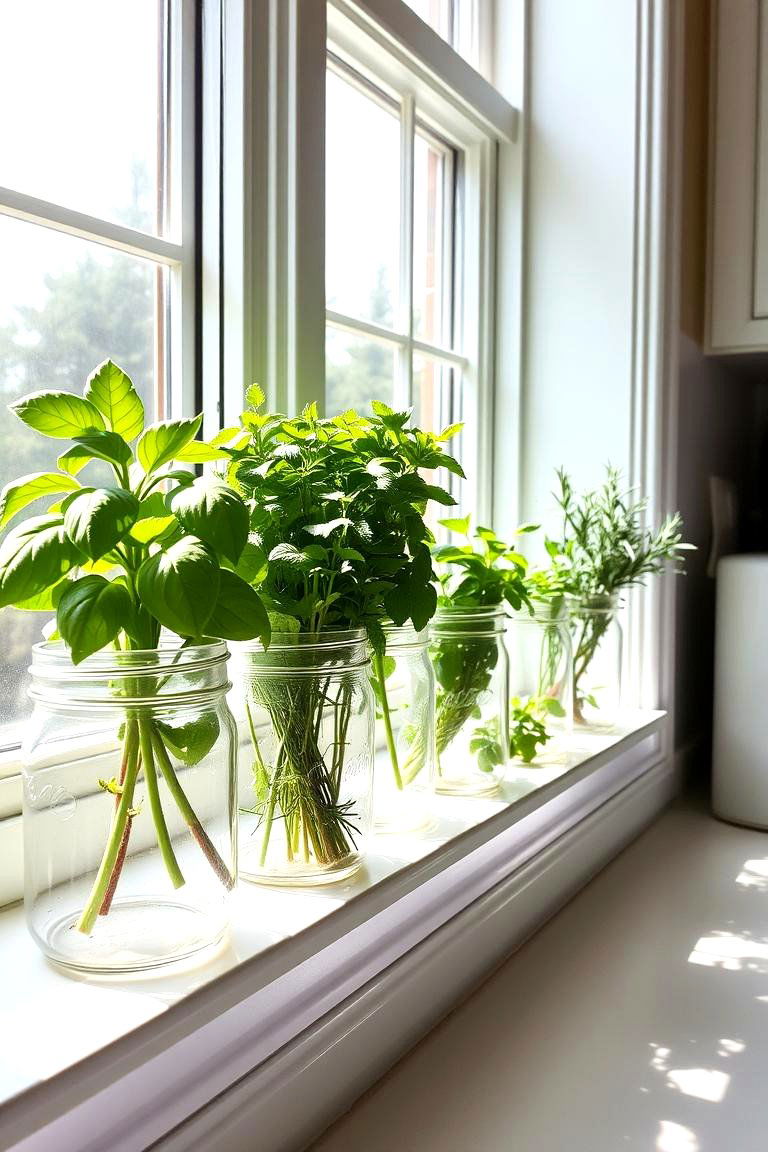 Fresh Mason Jar Herb Gardens - 24 Mason Jar Centerpiece Ideas