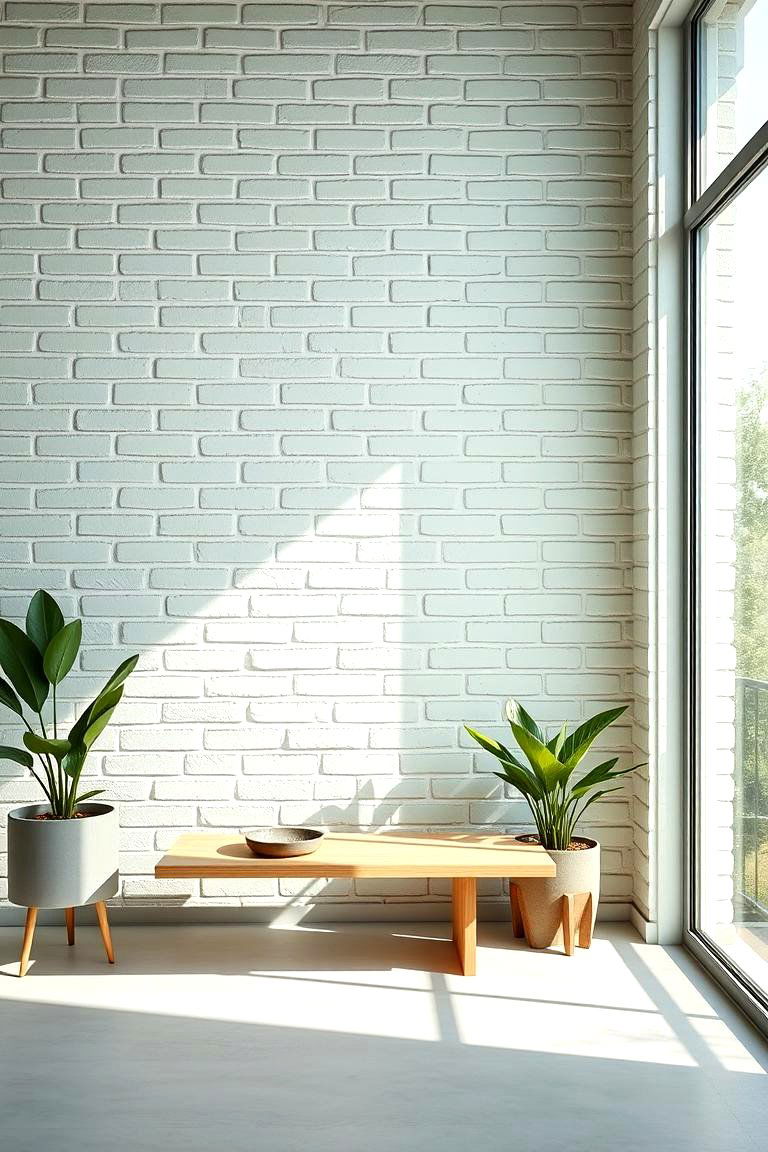 Fresh Mint Green Touches - 24 Exterior Brick Paint Color Ideas