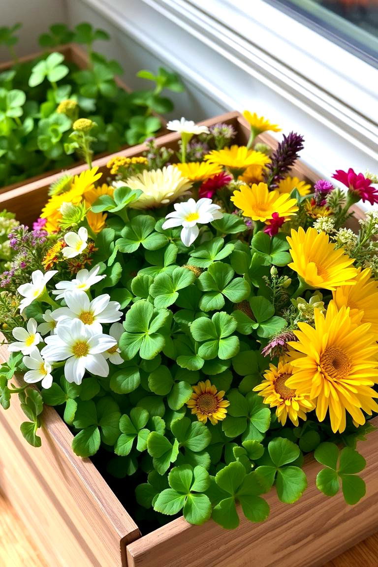 Fresh Rustic Clover Box - 24 Fall Flower Box Ideas